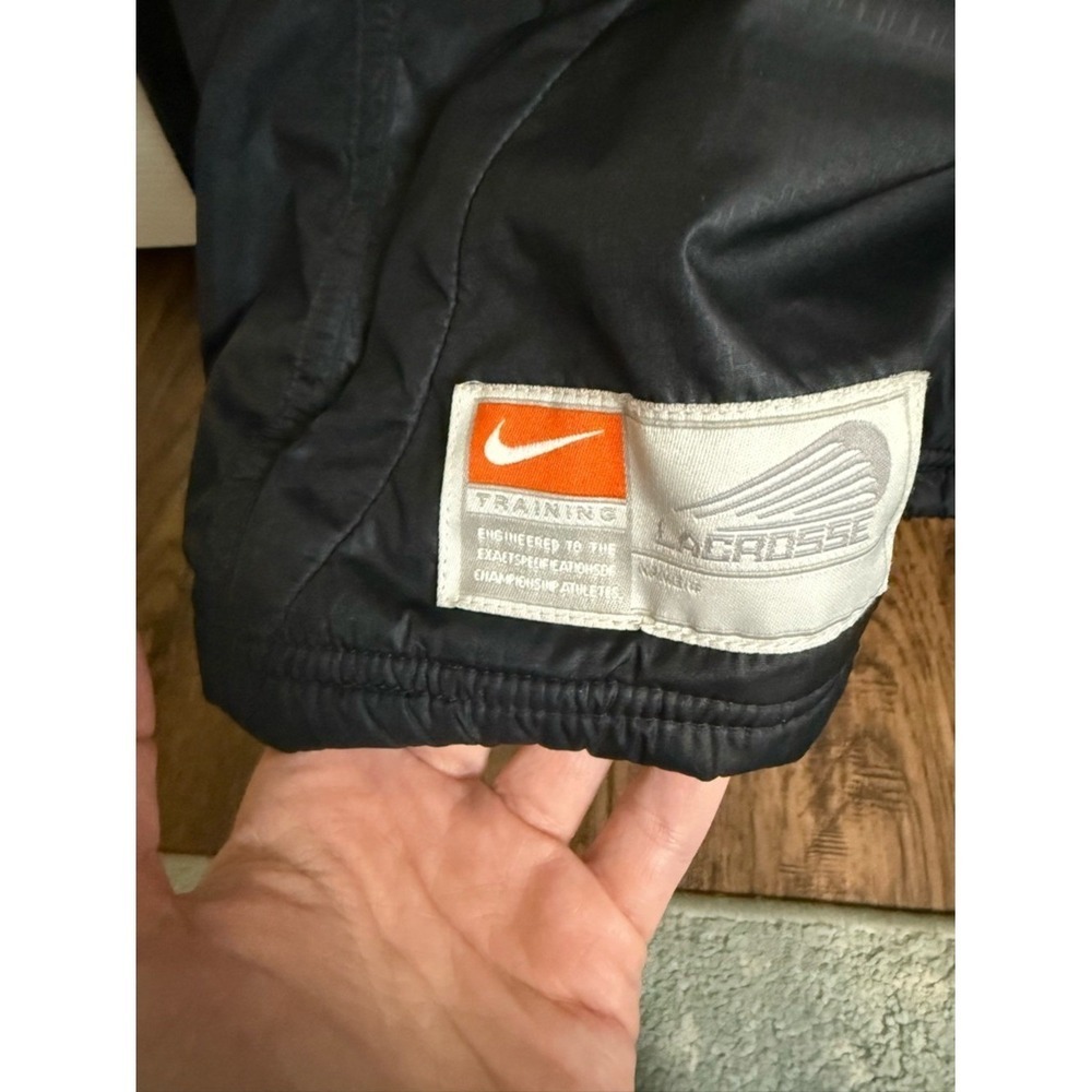 Nike Team Lacrosse Windbreaker Jacket Black Hoodie Mens Large NikeFIT Pullover - Picture 2 of 5